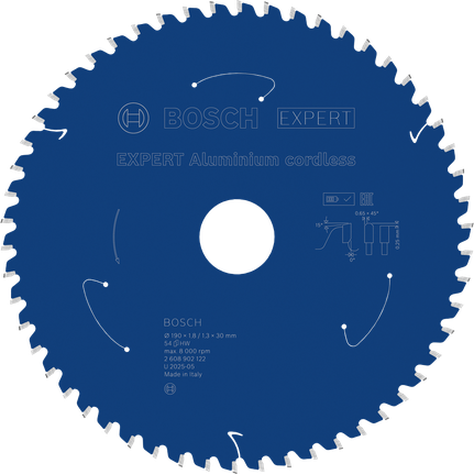 Bosch EXPERT алуминијумски акумулаторски лист кружне тестере, 54 зуба.