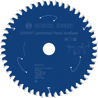 Bosch EXPERT акумулаторски лист кружне тестере за ламиниране плоче, 48 зубаца.