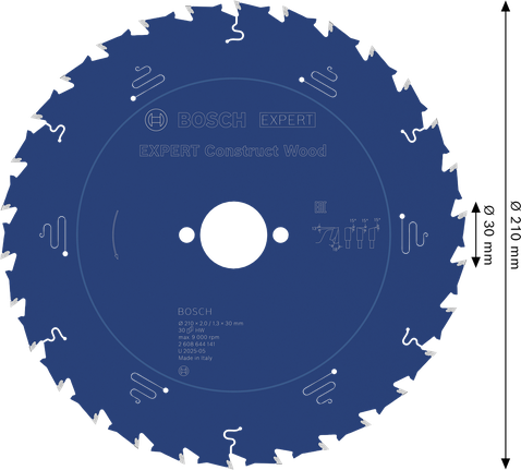 Лист кружне тестере Bosch EXPERT Construct Wood 210 мм.
