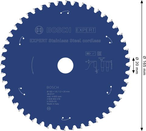 Bosch EXPERT акумулаторски лист кружне тестере од нерђајућег челика, 48 зубаца.