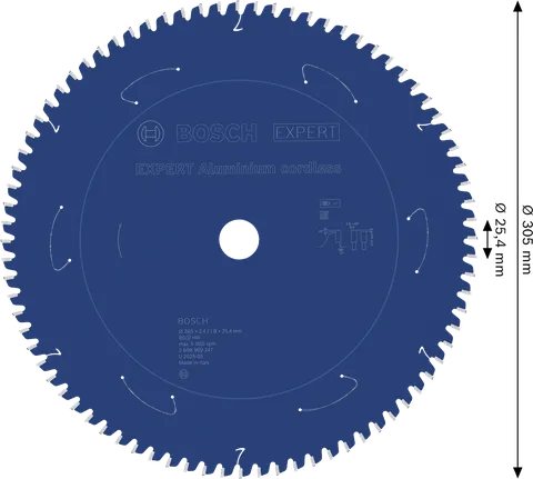 Bosch EXPERT алуминијумски акумулаторски лист кружне тестере, 305 мм.