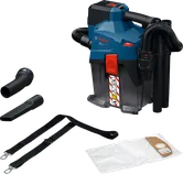 Bosch GAS18V-6LS бежични усисивач за мокро и суво усисавање са додатном опремом.