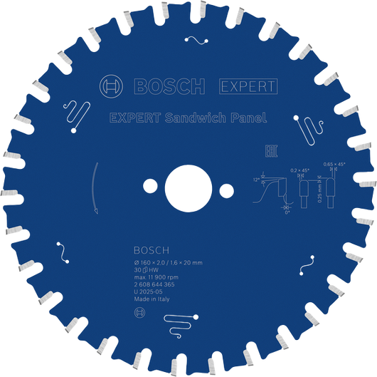 Bosch EXPERT сечиво кружне тестере за сендвич панеле, 160 mm.