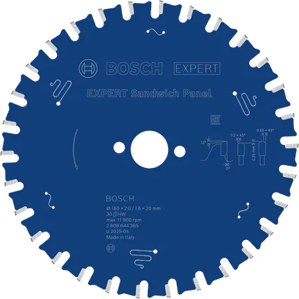 Bosch EXPERT сечиво кружне тестере за сендвич панеле, 160 mm.