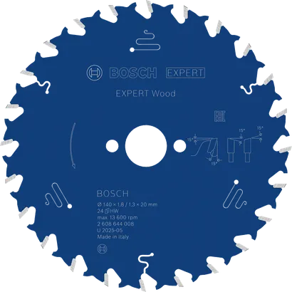 Bosch ЕКСПЕРТ лист кружне тестере за дрво 140 мм Т24.