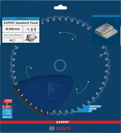 Bosch EXPERT сечиво кружне тестере за сендвич панеле 240×2,6/1,6×30 мм T48.