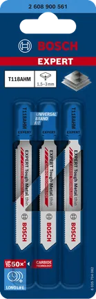Bosch ЕКСПЕРТ Тough Metal Т118AHM карбидни сечива убодне тестере.