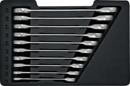 Bosch сет кључева са чегртаљком, 10 делова у пенастој посуди.