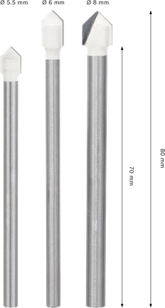 Bosch CYL-9 сет меких керамичких бургија, 3 дела.