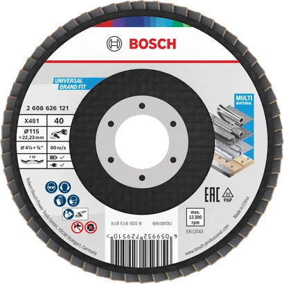 Bosch X451 ламел диск 115 мм G40 за више материјала.