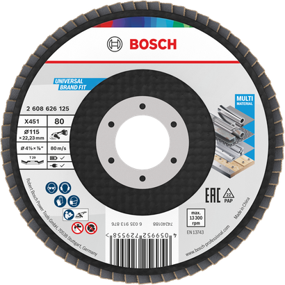 Bosch X451 ламелни диск 115 мм G80 за више материјала.