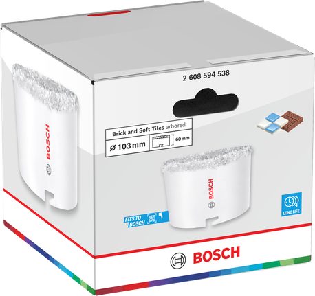 Bosch тестера за рупе са трном за циглу и меке плочице 103 мм.