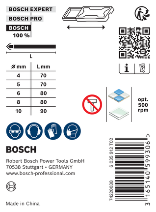 Пакет бургија за стакло и плочице Bosch Expert Pro.