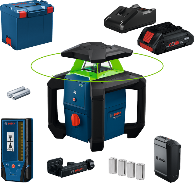 Bosch GRL 18V-3-31G сет алата за ласерско нивелисање.