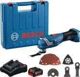 Bosch GOP 185-LI акумулаторски мултифункционални алат са додатном опремом.