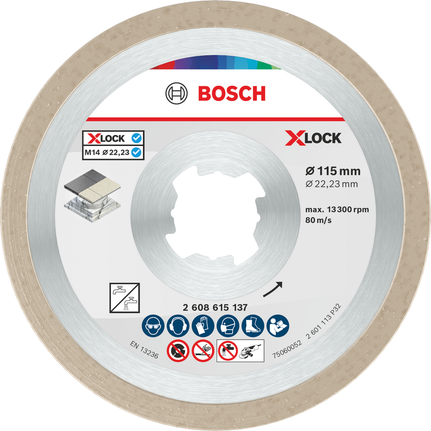 Bosch керамички диск за сечење 115 мм X-Lock за рад са плочицама.