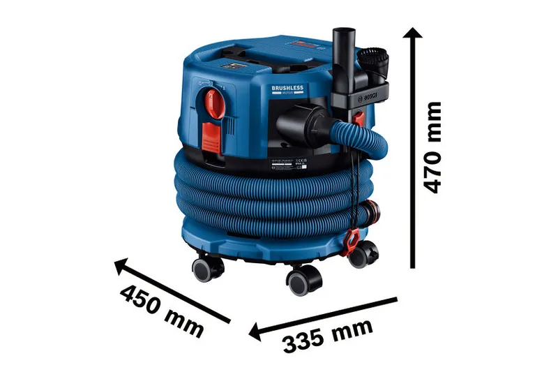 Bosch GAS 18V-12 MC акумулаторски усисавач прашине, 470x450x335 mm.