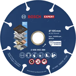 Bosch ЕКСПЕРТ дијамантска плоча за сечење метала 105 мм за више материјала.