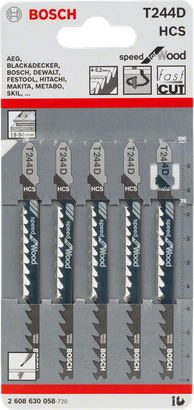 شفرات المنشار الكهربائي Bosch T 244 D عبوة من 5 قطع.