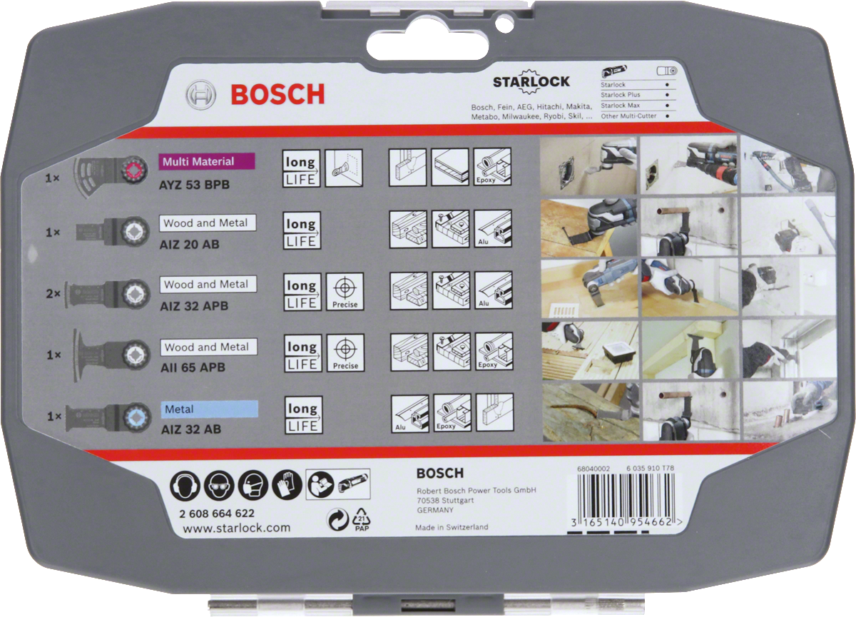 مجموعة Bosch ستارلوك لشفرات الكهرباء والجدران الجافة.