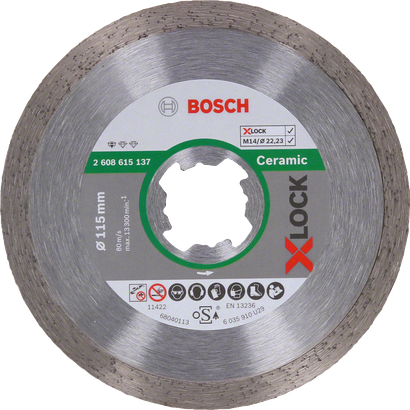 Bosch X-LOCK Standard لقرص قطع الماس الخزفي مقاس 115 مم.