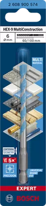 مثقاب Bosch EXPERT HEX-9 متعدد الإنشاءات 6×60×100 مم.