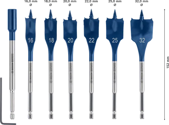 مجموعة مثقاب Bosch EXPERT ذات القطع الذاتي السريع مكونة من 7 قطع.