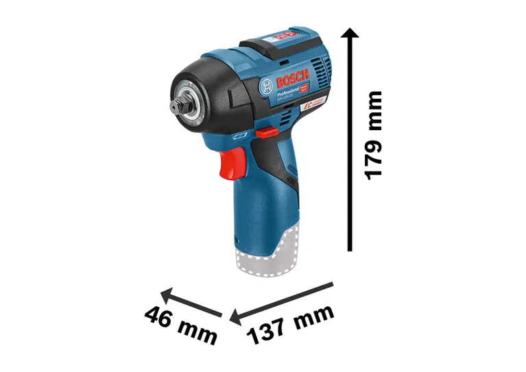 مفتاح ربط لاسلكي Bosch GDS 12V-115، عزم دوران 115 نيوتن متر.