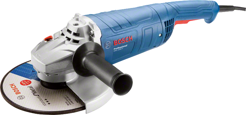 ماكينة صنفرة زاوية Bosch GWS 2200 P مع قرص مقاس 230 ملم.