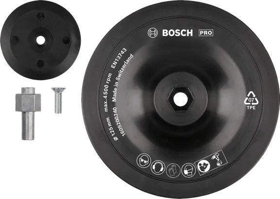 وسادة دعم Bosch PRO مقاس 125 مم مع ساق 8 مم.