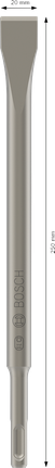 إزميل مسطح Bosch PRO SDS plus-4C مقاس 20 × 250 مم.