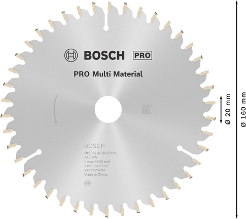 شفرة المنشار الدائرية Bosch PRO Multi Material، 160 ملم.