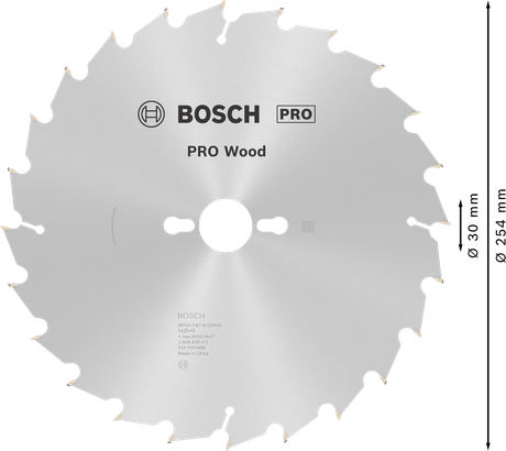شفرة المنشار الدائرية Bosch PRO Wood مقاس 254 مم T24.