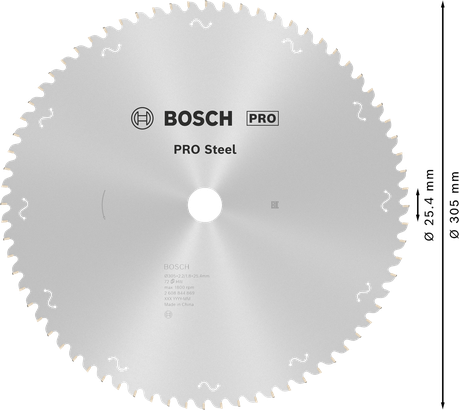 شفرة المنشار الدائرية Bosch PRO Steel مقاس 305 مم T72 للمعادن.