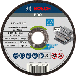قرص قطع الفولاذ المقاوم للصدأ والمعادن Bosch PRO مقاس 105 مم.