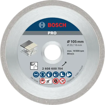 قرص الماس الخزفي Bosch PRO مقاس 105 مم لقطع البلاط.