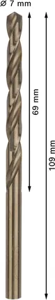 مثقاب Bosch PRO HSS-Co ملتوي مقاس 7 مم للفولاذ المقاوم للصدأ.