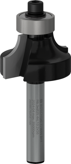 بت التوجيه Bosch PRO Rounding Over R 6.3 للحصول على حواف ناعمة.