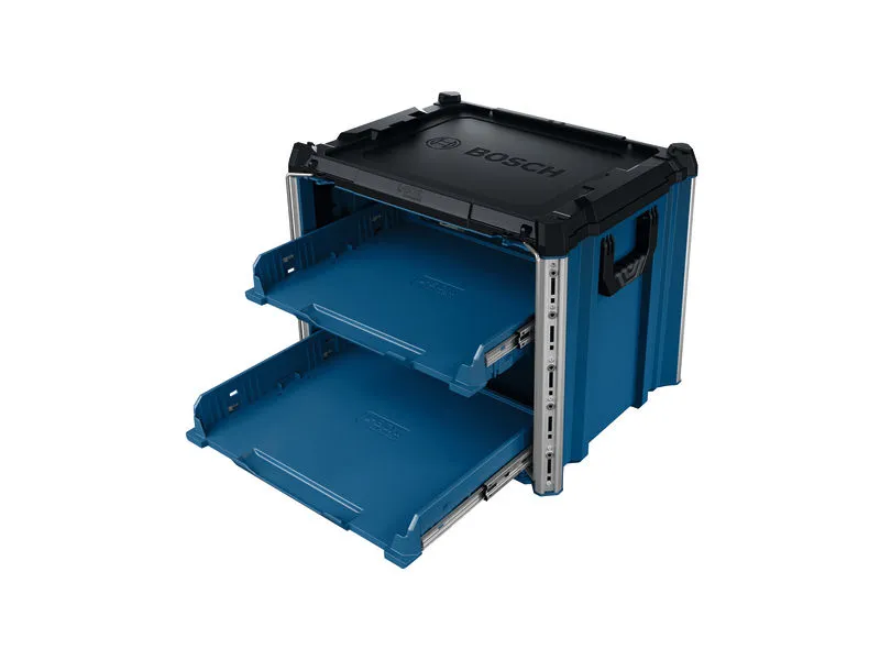 حقيبة حمل Bosch L-BOXX Contractor Rack 2 مزودة بدرجين مفتوحين.