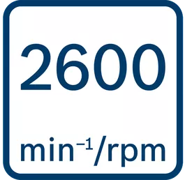 No load speed 2600 min-1/rpm 