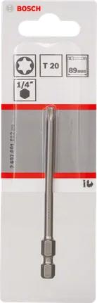 Bosch T20 1/4″ 89mm extra hard screwdriver bit.