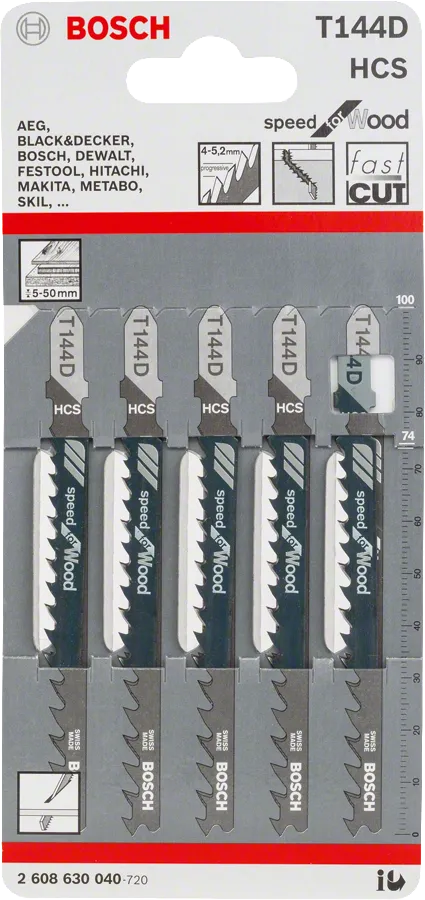 Bosch jigsaw blades T 144 D fast cut for wood.