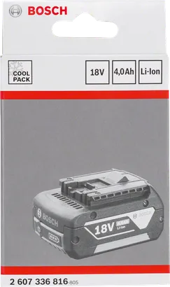 Bosch 18V 4.0Ah Li-Ion battery pack.