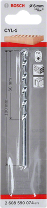 Bosch CYL-1 6 mm masonry drill bit.