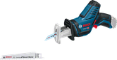 Bosch GSA 12V-14 cordless reciprocating saw, flexible for wood and metal.
