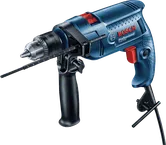 Bosch GSB 550 impact drill with side handle.