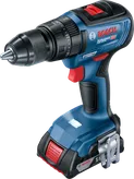 Bosch GSB 18V-50 cordless drill with 2.0Ah battery.