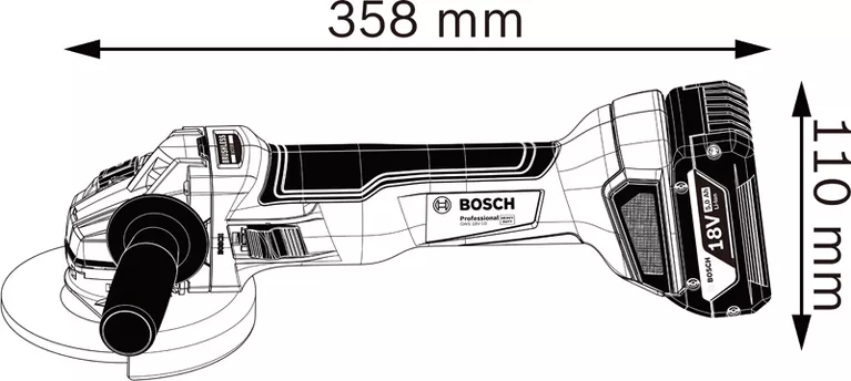 Bosch GWS 18V-10 Professional Amoladora Angular 18V 9000rpm