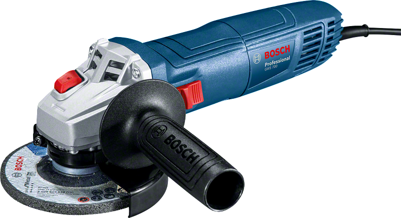 Bosch GWS 700 angle grinder with ergonomic handle.