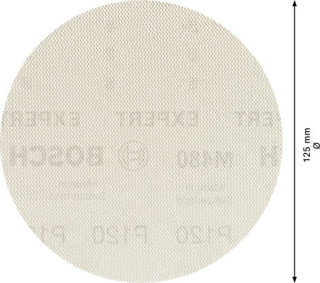 Bosch EXPERT M480 Sanding Net 125mm G120 for orbital sanders.